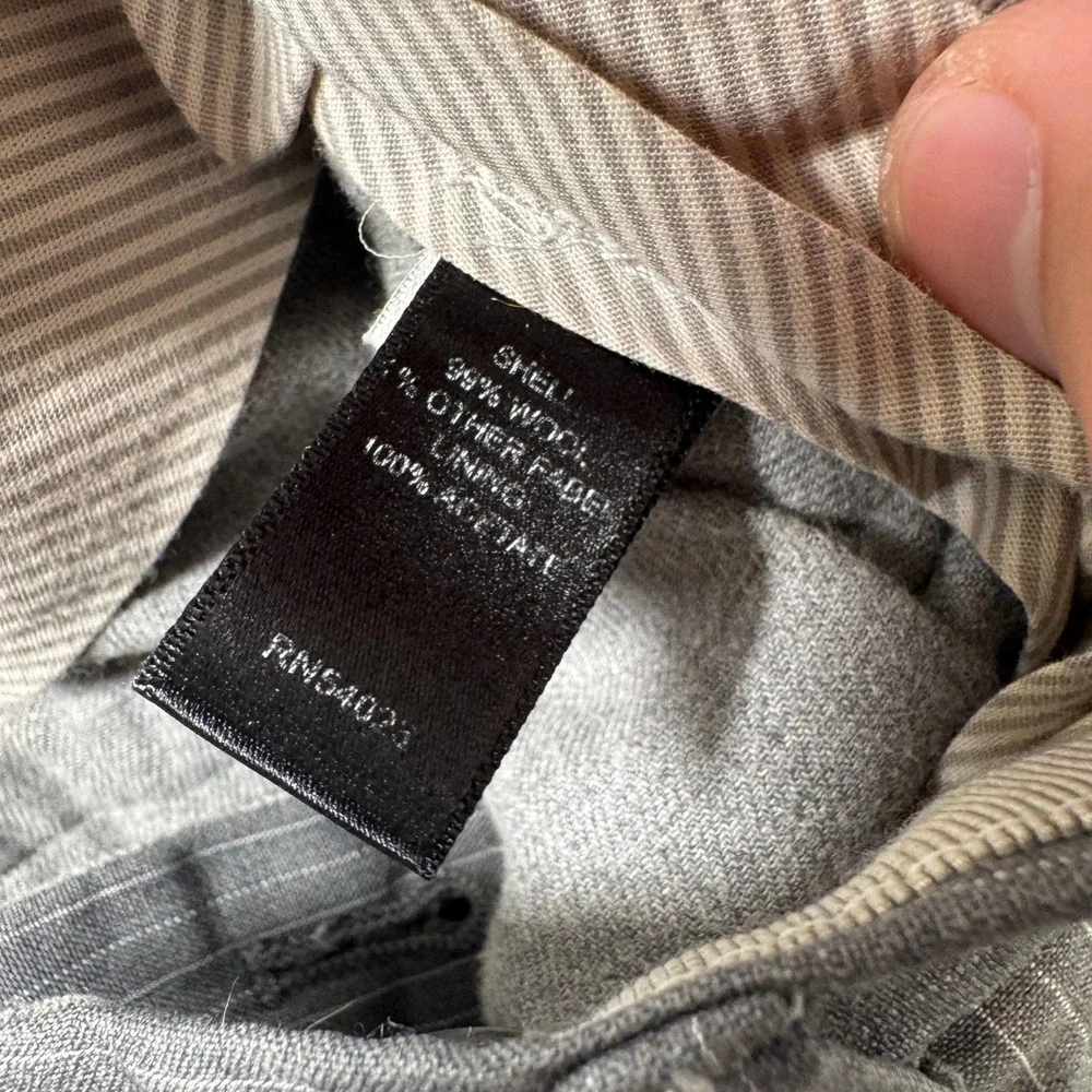 Banana Republic Vitale Barberis Canonico Gray Pinstripe Wool Dress Pants 33x31